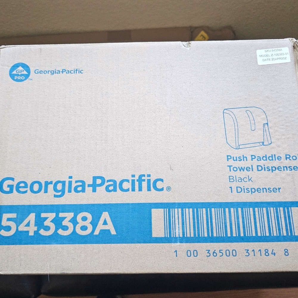 Georgia-Pacific 54338A Hygienic Push-Paddle Roll Towel Dispenser, Black - Picture 5 of 7
